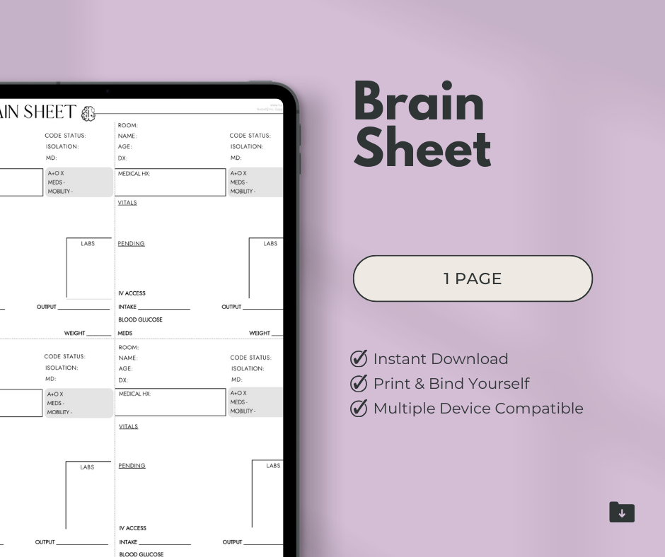 Brain Sheet Example Brain Sheet – NurseIQ