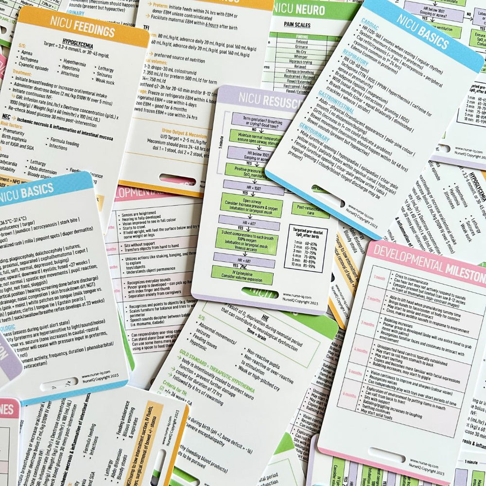 NICU Reference Card Bundle – NurseIQ
