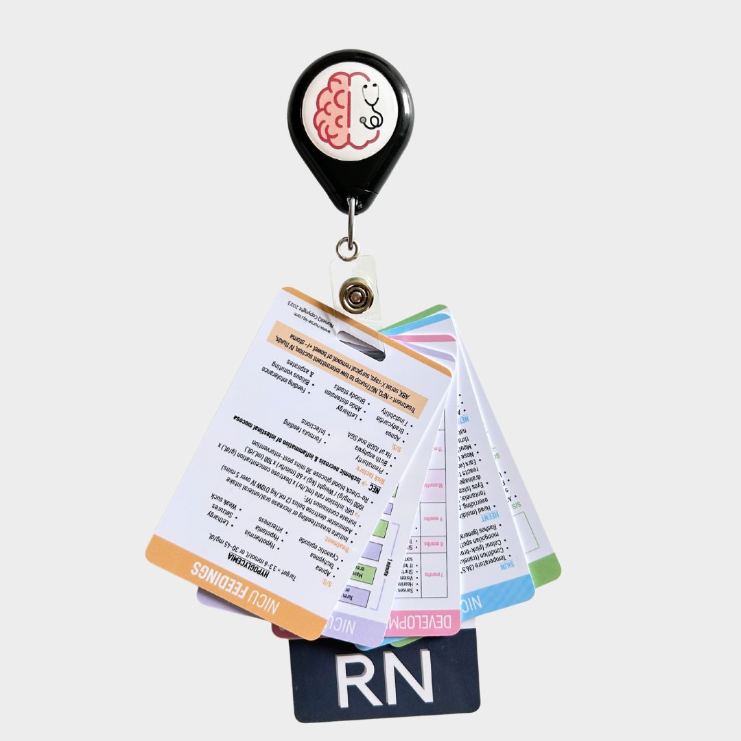 NurseIQ Medical Nursing Basics Pocket Cheats Guide Lanyard Cards