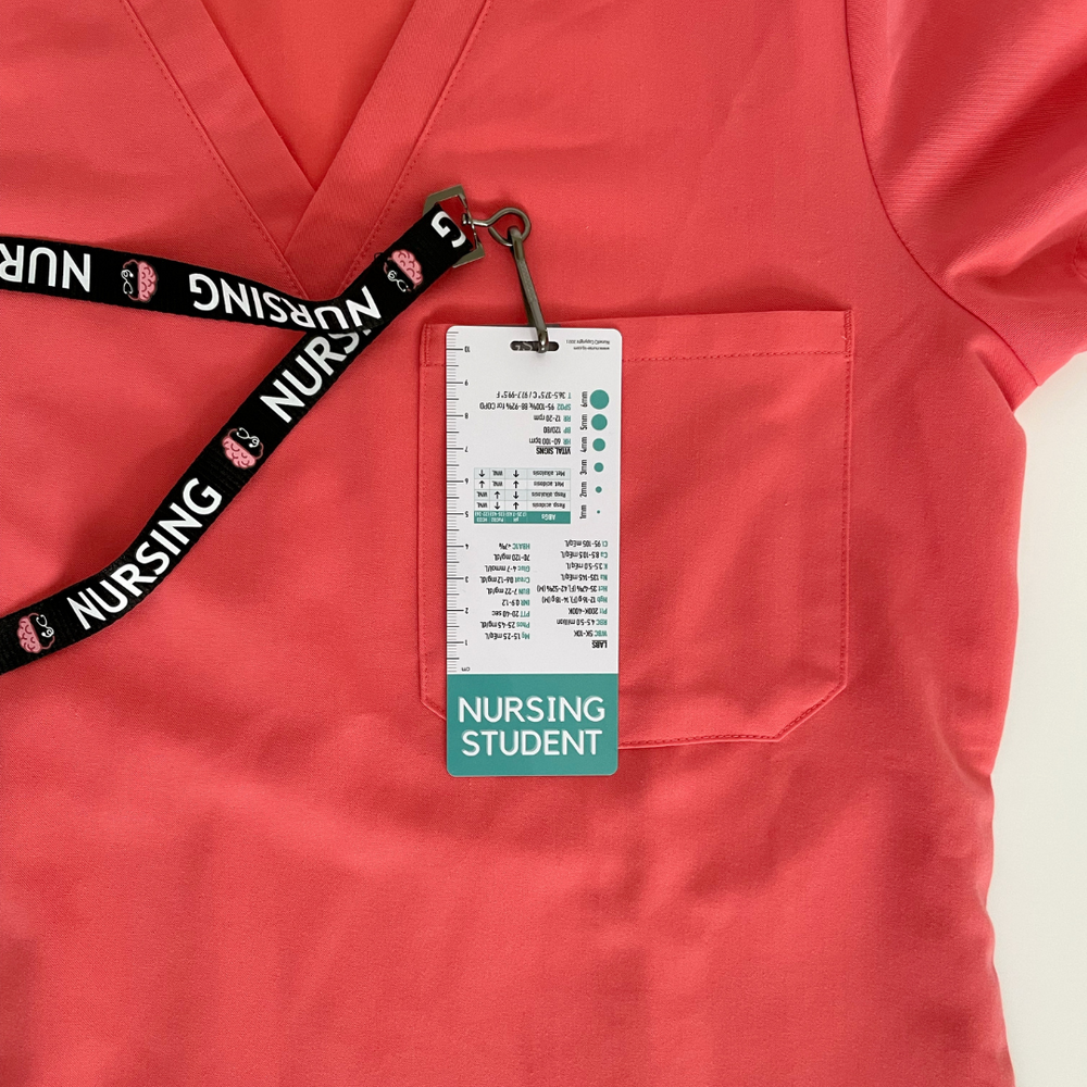 Nursing Student Designation Badge Charcoal / Extra Long Length
