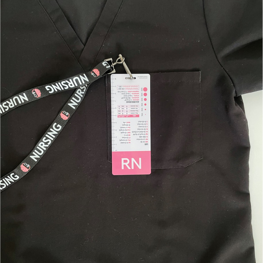 RN Designation Badge Charcoal / Regular Length