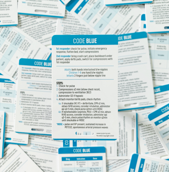 Code Blue Nursing Reference Cards – NurseIQ